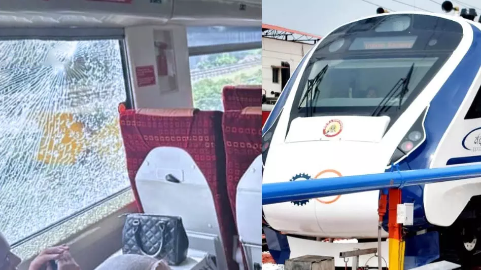 UP News: लखनऊ में वंदे भारत एक्सप्रेस पर पथराव, लखनऊ से अयोध्या जा रही ट्रेन की खिड़की का शीशा टूटा, सहम गए यात्री UP News: लखनऊ में वंदे भारत एक्सप्रेस पर पथराव, लखनऊ से अयोध्या जा रही ट्रेन की खिड़की का शीशा टूटा, सहम गए यात्री