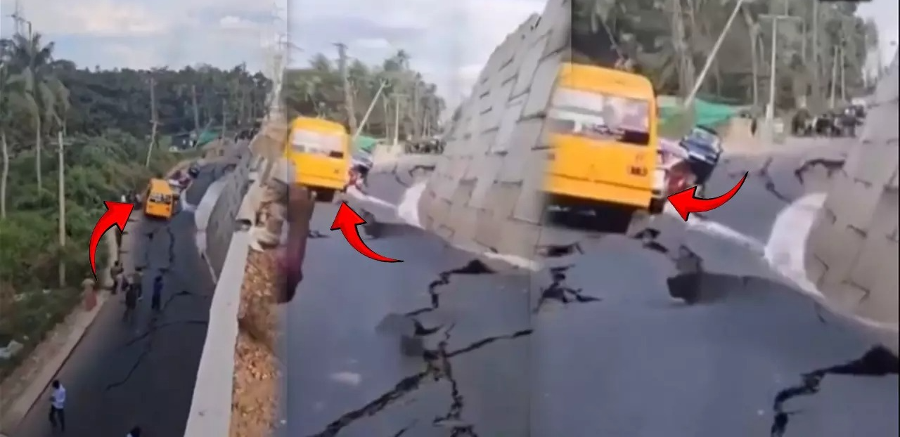 Kerala News: बाल-बाल बची जान… केरल के कोल्लम में NH धँसने से बुरी तरह से फंसी स्कूल बस और कई वाहन! फिर खुली प्रशासन की पोल