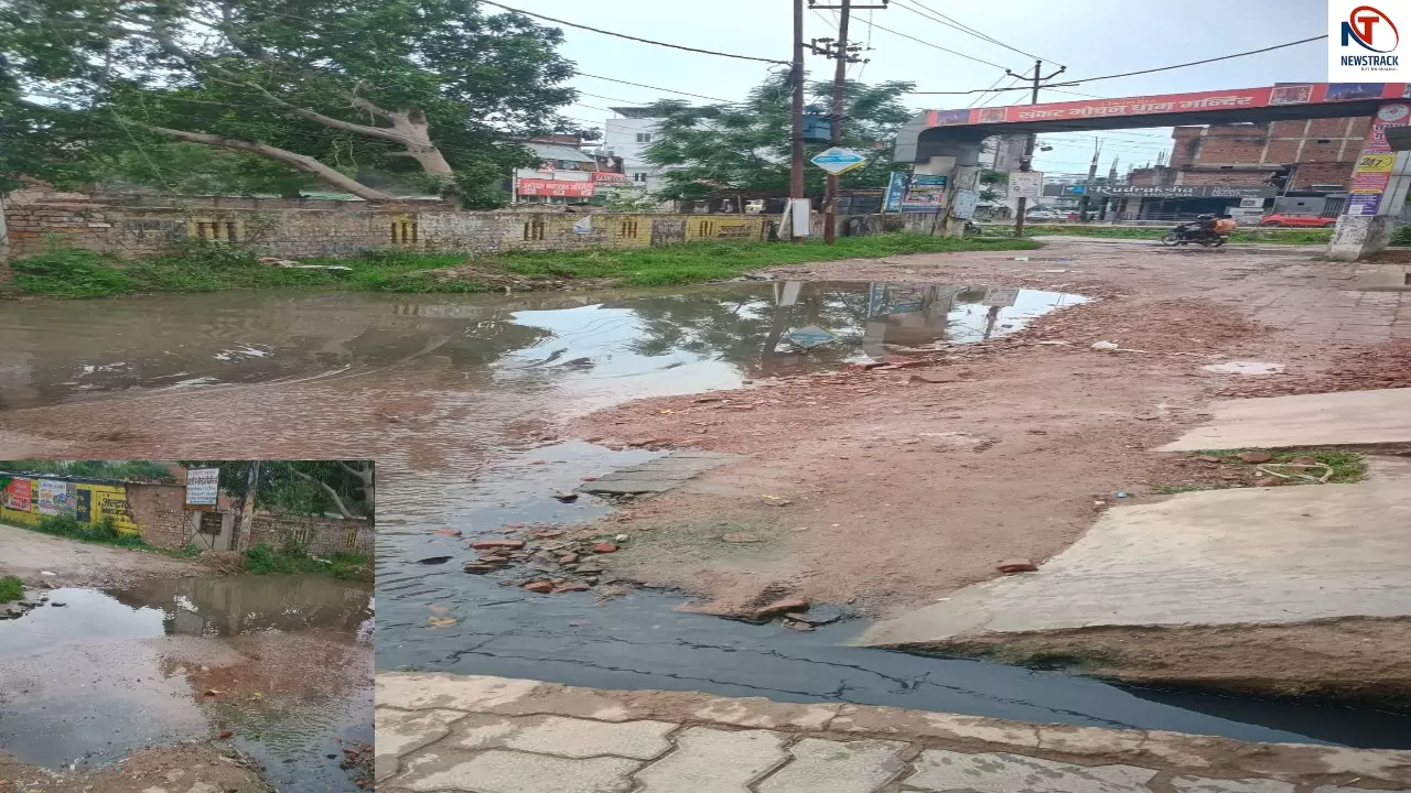 लखनऊ के खरगापुर कौशलपुरी में टूटी सड़क से जनजीवन प्रभावित,स्थानीय लोगों को सड़क मरम्मत का इंतजार