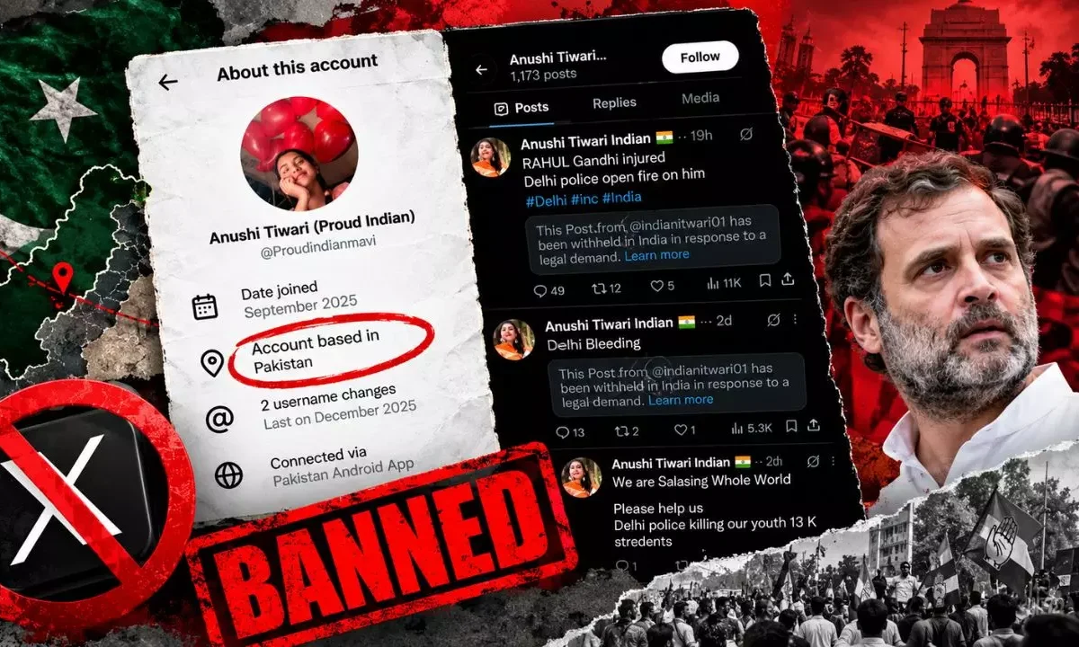 Delhi Protest Fake News: दिल्ली प्रदर्शन के बीच ‘अनुषी तिवारी इंडियन’ एक्स अकाउंट भारत में बैन ! Delhi Protest Fake News: दिल्ली प्रदर्शन के बीच ‘अनुषी तिवारी इंडियन’ एक्स अकाउंट भारत में बैन !